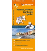 Road Maps Italy Michelin-Straßenkarte 561, Aostatal, Piemont, Lombardei, Ligurien 1:400.000 Michelin