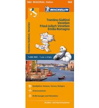 Straßenkarten Italien Regionalkarte 562, Trentino-Südtirol, Venetien, Friaul-Julisch Venetien, Emilia-Romagna 1:400.000 Michelin