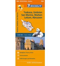 Road Maps Italy Michelin-Straßenkarte 563, Toskana, Umbrien, San Marino, Marken, Latium, Abruzzen 1:400.000 Michelin