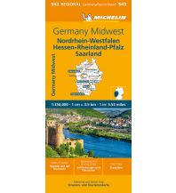 Road Maps Germany Michelin Nordrhein-Westfalen, Hessen, Rheinland-Pfalz, Saarland Michelin