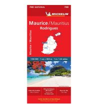 Straßenkarten Michelin Carte routière n°740 - Mauritius Ile Maurice & Rodrigues 1:80.000 Michelin france