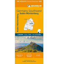 Road Maps Michelin Deutschland Straßenkarte 545, Baden-Württemberg 1:300.000 Michelin