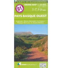 Hiking Maps Pyrenees Carte de Randonnees 1 Pyrenäen - Pays Basque Ouest - Labourd - Basse-Navarre 1:50.000 Rando Editions