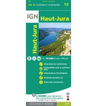 Wanderkarten Schweiz & FL IGN Carte Top75-12, Haut-Jura 1:75.000 IGN