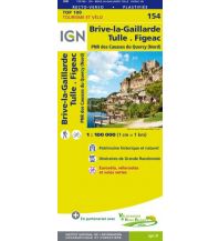 Hiking Maps France IGN Carte 154 Top 100 Frankreich - Brive-la-Gaillarde, Figeac 1:100.000 IGN