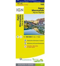 Hiking Maps IGN Carte 160 Top 100 Frankreich - Agen, Marmande 1:100.000 IGN