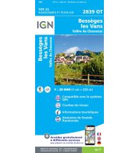 Wanderkarten Frankreich IGN Carte 2839 OT, Bessèges, Les Vans 1:25.000 IGN