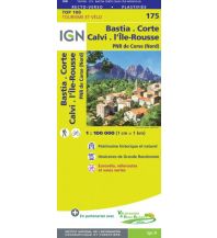 Straßenkarten Frankreich IGN Carte 175, Bastia, Corte, Calvi, l'Île-Rousse 1:100.000 IGN