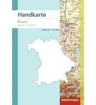 Wanderkarten Handkarte Bayern physisch und politisch 1:750.000 Westermann Schulbuchverlag GmbH.