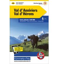 Wanderkarten Wanderkarte 23, Val d'Annivers, Val d'Hérens 1:60.000 Hallwag Kümmerly+Frey AG