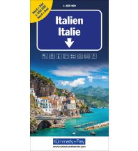Road Maps Italy Italien Nord + Süd Strassenkarte 1 .6650 000 Hallwag Kümmerly+Frey AG