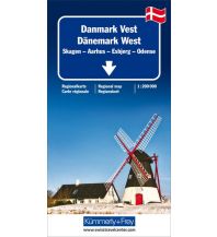 Road Maps K+F Straßenkarte Dänemark West 1:200.000 Hallwag Kümmerly+Frey AG