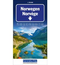 Straßenkarten Skandinavien Norwegen Strassenkarte 1:750.000 Hallwag Kümmerly+Frey AG