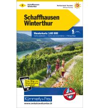 Wanderkarten Schweiz & FL K+F-Wanderkarte 1, Schaffhausen, Winterthur 1:60.000 Hallwag Kümmerly+Frey AG
