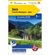 Wanderkarten Schweiz & FL K+F-Wanderkarte 3, Jura, Franches-Montagnes, Ajoie 1:60.000 Hallwag Kümmerly+Frey AG