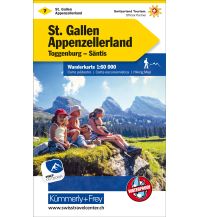 Wanderkarten Vorarlberg K+F-Wanderkarte 7, St. Gallen, Appenzellerland, Toggenburg, Säntis 1:60.000 Hallwag Kümmerly+Frey AG