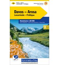 Wanderkarten Schweiz & FL K+F-Wanderkarte 13, Davos, Arosa 1:60.000 Hallwag Kümmerly+Frey AG