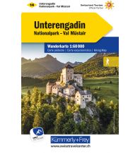 Wanderkarten Schweiz & FL Wanderkarte 14, Unterengadin, Nationalpark, Val Müstair 1:60.000 Hallwag Kümmerly+Frey AG