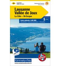Hiking Maps Switzerland K+F-Wanderkarte 15, Lausanne, Vallée de Joux, La Côte, St-Cergue 1:60.000 Hallwag Kümmerly+Frey AG
