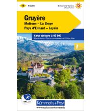 Wanderkarten Schweiz & FL Wanderkarte 16, Gruyère, Moléson, La Broye, Pays d'Enhaut, Leysin 1:60.000 Hallwag Kümmerly+Frey AG