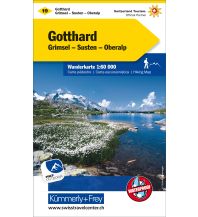 Wanderkarten Schweiz & FL K+F-Wanderkarte 19, Gotthard, Grimsel, Susten, Oberalp 1:60.000 Hallwag Kümmerly+Frey AG