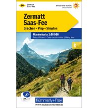Wanderkarten Schweiz & FL Wanderkarte 24, Zermatt, Saas-Fee, Grächen, Visp, Simplon 1:60.000 Hallwag Kümmerly+Frey AG