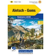 Hiking Maps Switzerland K+F-Wanderkarte 25, Aletsch, Goms 1:60.000 Hallwag Kümmerly+Frey AG