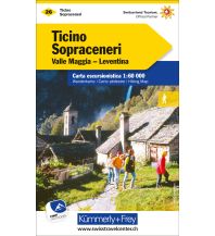 Wanderkarten Schweiz & FL K+F-Wanderkarte 26, Tessin Sopraceneri, Valle Maggia, Leventina 1:60.000 Hallwag Kümmerly+Frey AG