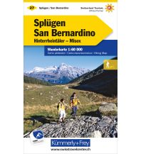 Hiking Maps Switzerland Wanderkarte 27, Splügen, San Bernardino, Hinterrheintäler, Misox 1:60.000 Hallwag Kümmerly+Frey AG