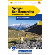 Wanderkarten Schweiz & FL Wanderkarte 27, Splügen, San Bernardino, Hinterrheintäler, Misox 1:60.000 Hallwag Kümmerly+Frey AG