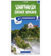 Schaffhausen 01 Wanderkarte 1:40 000 matt laminiert Hallwag Kümmerly+Frey AG