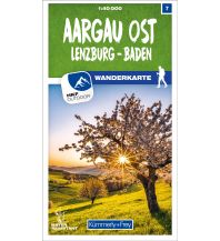 Hiking Maps Switzerland Aargau Ost Lenzburg - Baden 07 Wanderkarte 1:40 000 matt laminiert Hallwag Kümmerly+Frey AG