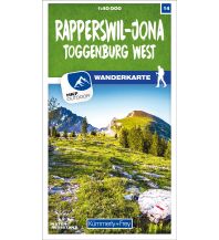 Wanderkarten Schweiz & FL Rapperswil - Jona Toggenburg West 14 Wanderkarte 1:40 000 matt laminiert Hallwag Kümmerly+Frey AG