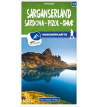 Wanderkarten Schweiz & FL Sarganserland Sardona - Pizol - Chur 22 Wanderkarte 1:40 000 matt laminiert Hallwag Kümmerly+Frey AG
