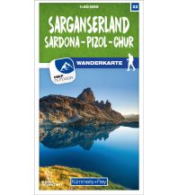 Wanderkarten Schweiz & FL Sarganserland Sardona - Pizol - Chur 22 Wanderkarte 1:40 000 matt laminiert Hallwag Kümmerly+Frey AG