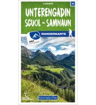 Wanderkarten Vorarlberg K+F Wanderkarte 24, Unterengadin, Scuol, Samnaun 1:40.000 Hallwag Kümmerly+Frey AG
