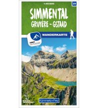 Wanderkarten Schweiz & FL K+F-Wanderkarte 29, Simmental, Gruyère, Gstaad 1:40.000 Hallwag Kümmerly+Frey AG