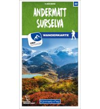 Wanderkarten Schweiz & FL K+F-Wanderkarte 33, Andermatt, Surselva 1:40.000 Hallwag Kümmerly+Frey AG