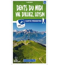 Wanderkarten Schweiz & FL K+F Wanderkarte 39, Dents du Midi, Val d'Illiez, Leysin 1:40.000 Hallwag Kümmerly+Frey AG