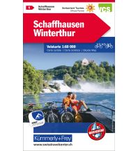 Radkarten Schweiz Velokarte 1, Schaffhausen, Winterthur 1:60.000 Hallwag Kümmerly+Frey AG