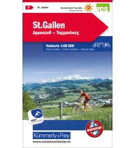 Cycling Maps St. Gallen, Appenzell, Toggenburg Hallwag Kümmerly+Frey AG