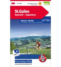Radkarten Schweiz St. Gallen, Appenzell, Toggenburg Hallwag Kümmerly+Frey AG