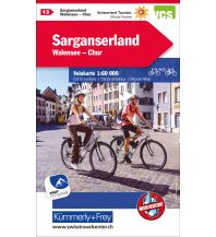 Radkarten Schweiz Velokarte 13, Sarganserland, Walensee, Chur 1:60.000 Hallwag Kümmerly+Frey AG