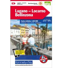 Cycling Maps K+F Velokarte 18, Lugano, Locarno, Bellinzona 1:60.000 Hallwag Kümmerly+Frey AG