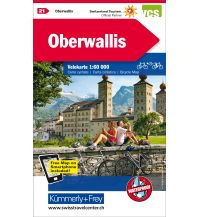 Cycling Maps K+F-Vélokarte 21, Oberwallis 1:60.000 Hallwag Kümmerly+Frey AG