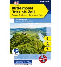 Wanderkarten Deutschland Mittelmosel - Trier bis Zell Nr. 22 Outdoorkarte Deutschland 1:35 000 Hallwag Kümmerly+Frey AG