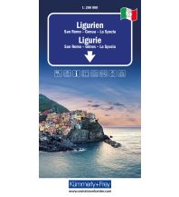 Road Maps Italy Kümmerly+Frey Regional-Strassenkarte 6 Ligurien 1:200.000 Hallwag Kümmerly+Frey AG