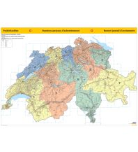 Poster and Wall Maps Postleitzahlenkarte Schweiz Poster 1:260 000 Hallwag Kümmerly+Frey AG