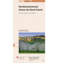 Hiking Maps Switzerland Suisse nord-ouest / Schweiz Nordwest 1:200.000 Bundesamt für Landestopographie