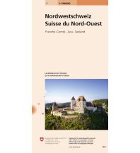 Wanderkarten Schweiz & FL Suisse nord-ouest / Schweiz Nordwest 1:200.000 Bundesamt für Landestopographie